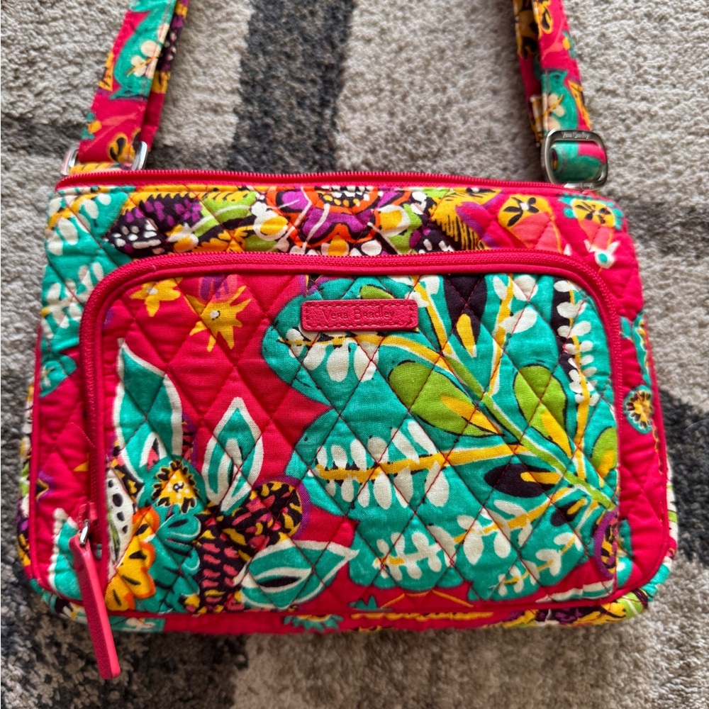 Vibrant Quilted Floral Crossbody Bag